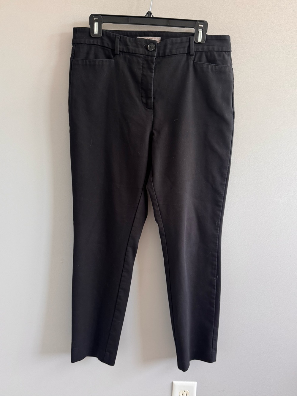 LOFT The Sutton Skinny Black Ankle Work Pants‎ Women's Size 10